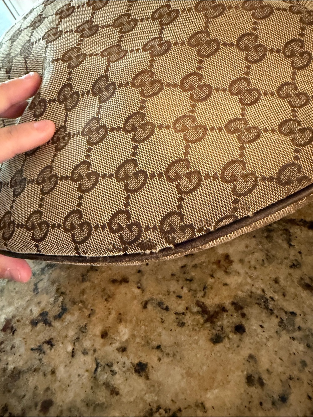 Gucci Tan and Brown GG Canvas Hobo Bag - Picture 5 of 8
